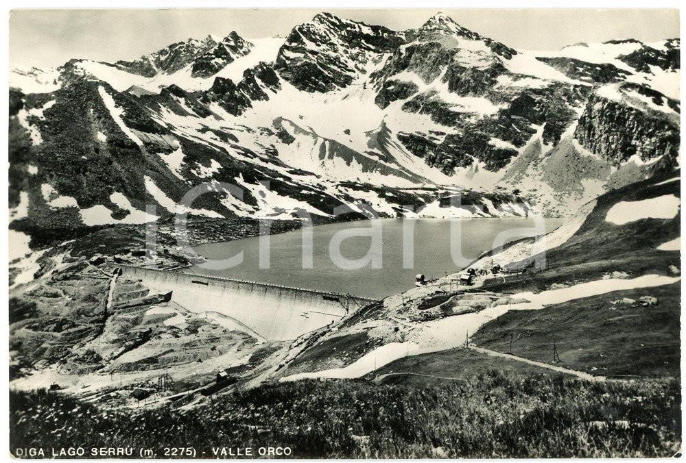 Cartolina originale da collezione 1953 CERESOLE REALE Diga del Lago SerrÃ¹ nella Valle dell Orco  Cartolina FP VG 1