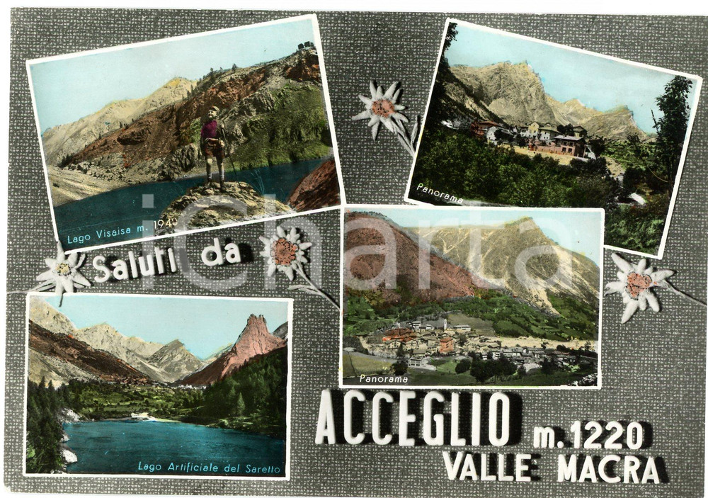 Cartolina originale da collezione 1967 ACCEGLIO CN Lago Visaisa e Lago del Saretto  Vedutine  Cartolina FG 1