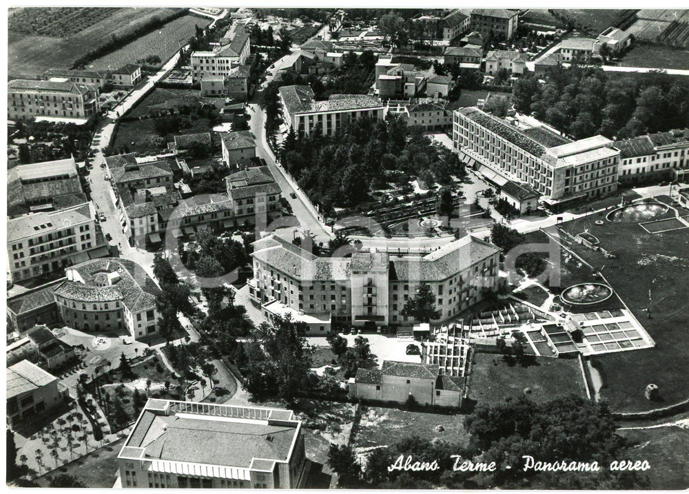 Cartolina originale da collezione 1961 ABANO TERME Veduta aerea dello stabilimento termale  Cartolina FG VG 1
