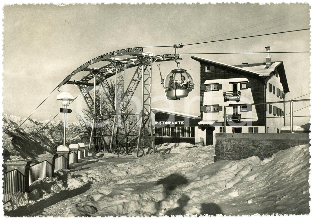 Cartolina originale da collezione 1955 VALSESIA  MERA Seggiovia biposto DE ROLL Cartolina FG VG 1