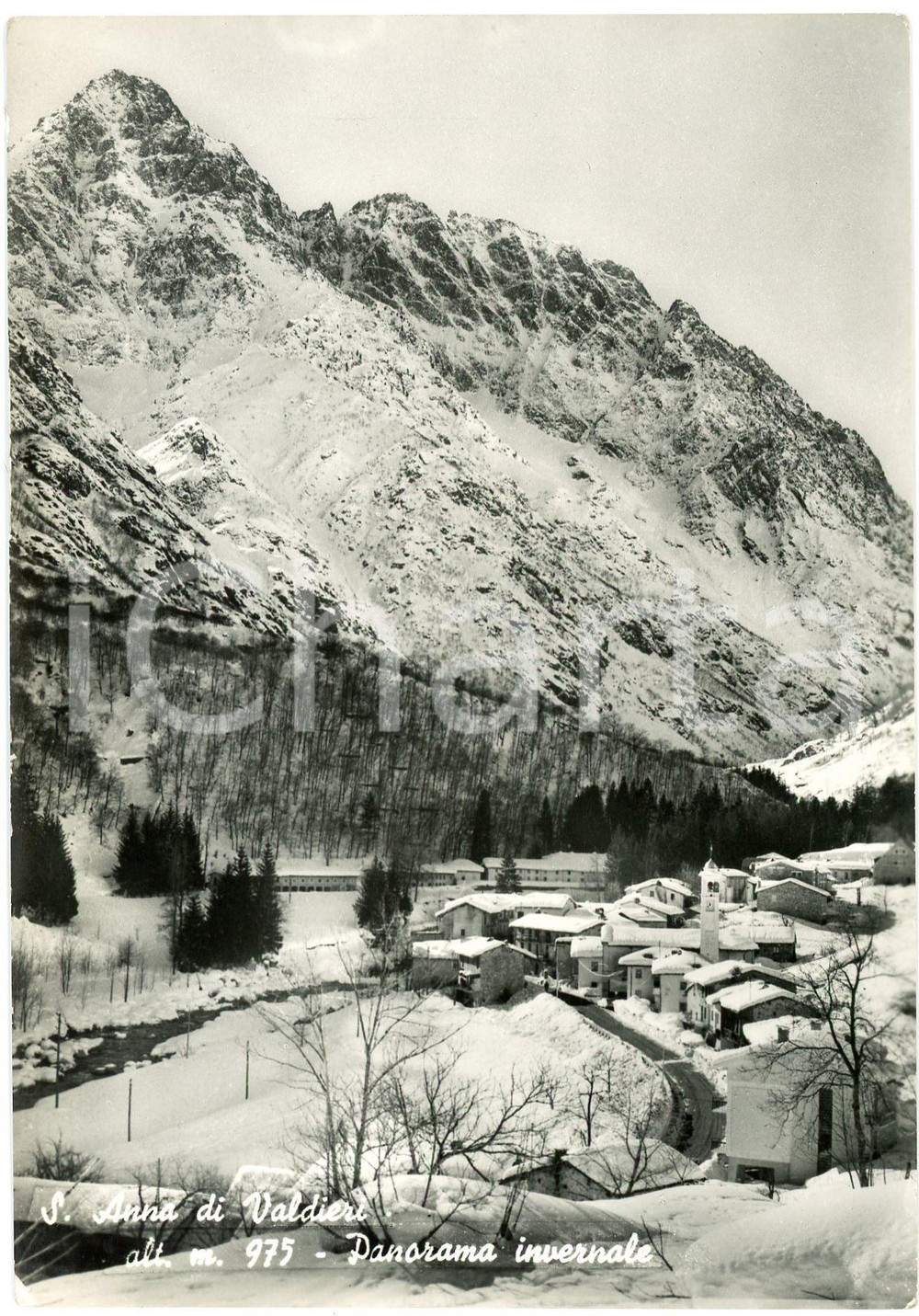 Cartolina originale da collezione 1950 ca SANT ANNA DI VALDIERI CN Panorama invernale  Cartolina FG NV 1