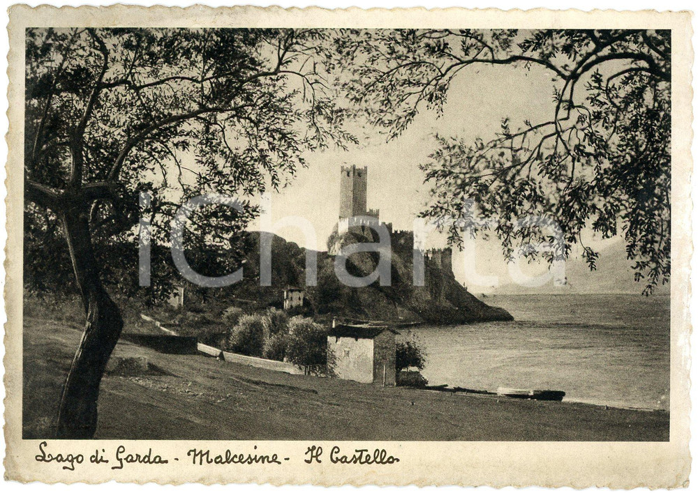 Cartolina originale da collezione 1959 MALCESINE VR Castello Scaligero sul Lago di Garda  Cartolina FG VG 1