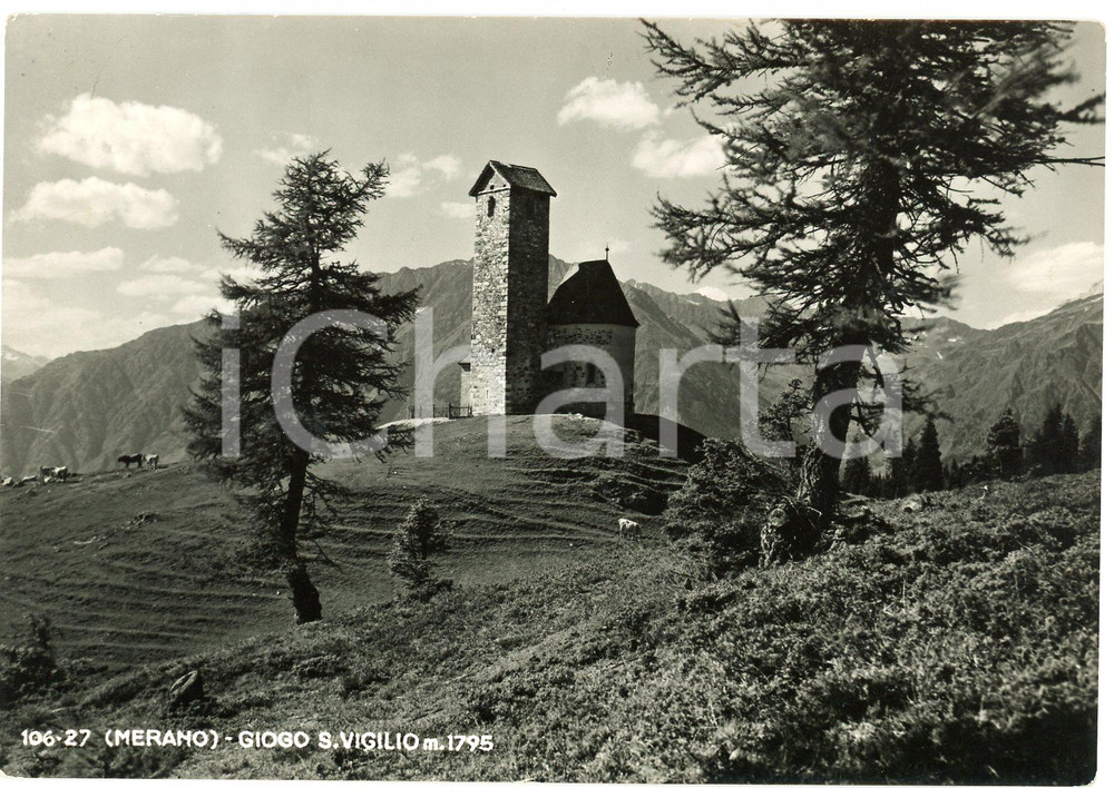 Cartolina originale da collezione 1959 MERANO BZ Chiesetta al Giogo di San Vigilio  Cartolina FG VG 1