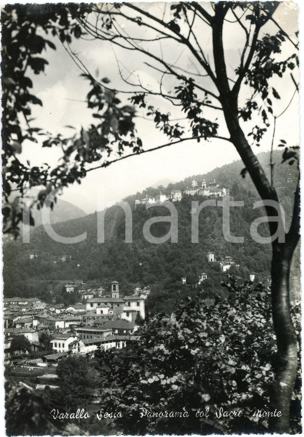 Cartolina originale da collezione 1962 VARALLO SESIA VC Panorama con Sacro Monte  Cartolina FG VG 1