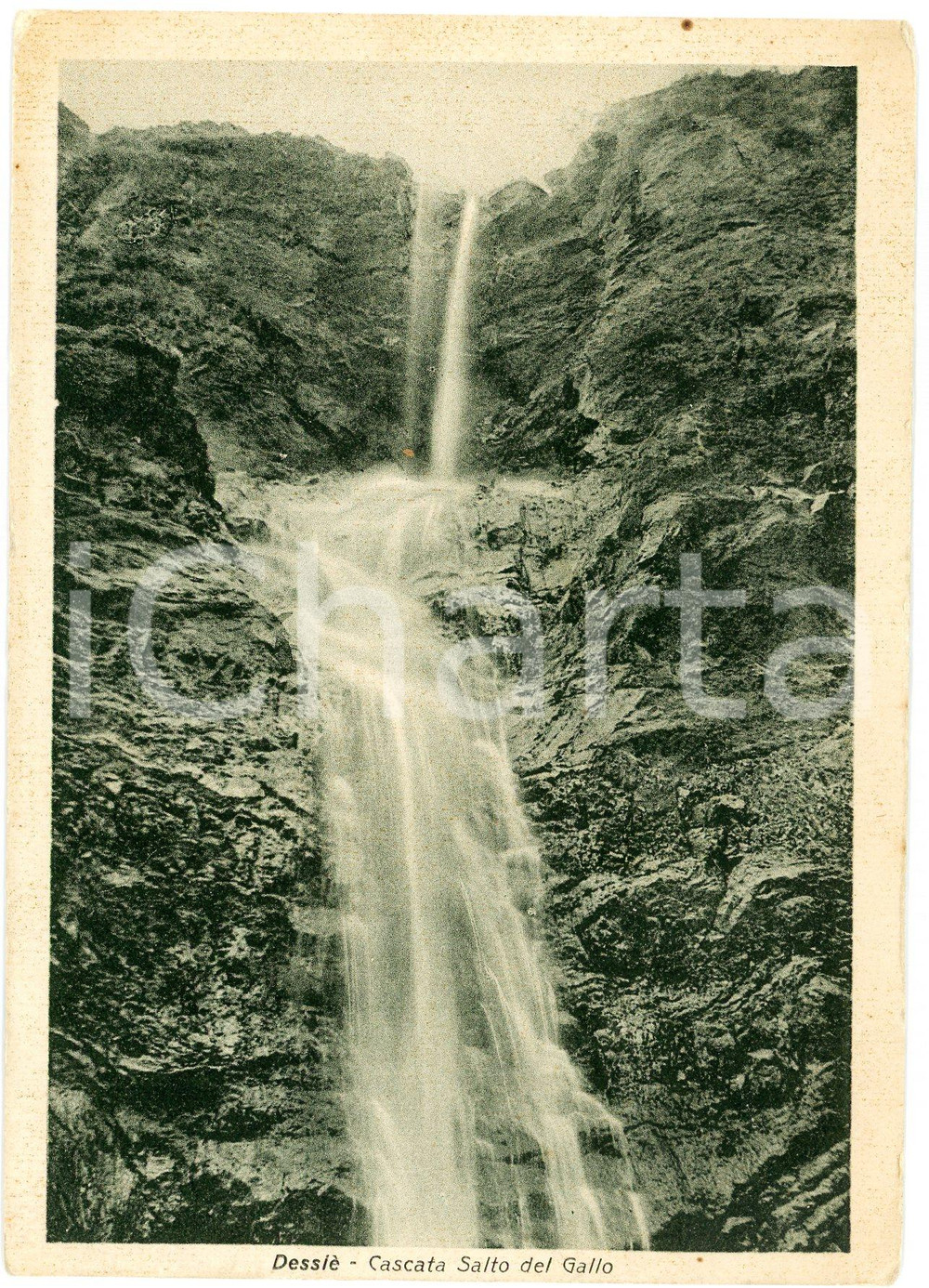 Cartolina originale da collezione 1939 DESSIÃˆ TO Cascata Salto del Gallo  Cartolina FG VG 1