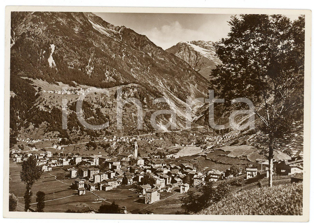 Cartolina originale da collezione 1939 CHIESA IN VALMALENCO SO Panorama del paese  Cartolina FG VG 1