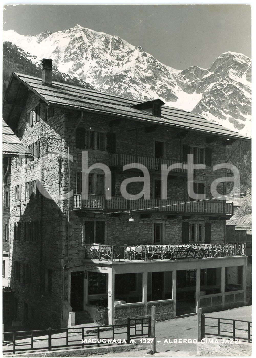 Cartolina originale da collezione 1956 MACUGNAGA VCO Albergo Cima Jazzi  Cartolina FG VG 1