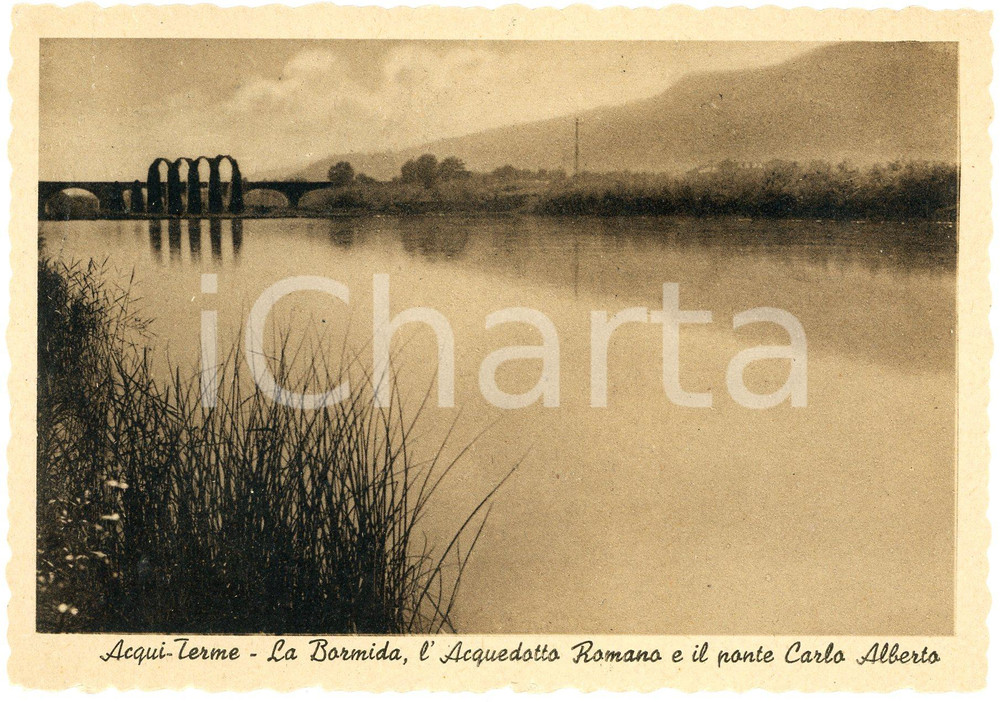 Cartolina originale da collezione 1940 ca ACQUI TERME Bormida, Acquedotto Romano, Ponte Carlo Alberto Cartolina 1