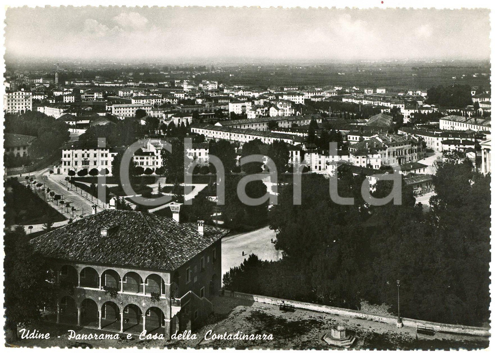 Cartolina originale da collezione 1950 ca UDINE Panorama della cittÃ  e Casa della Contadinanza  Cartolina FG NV 1