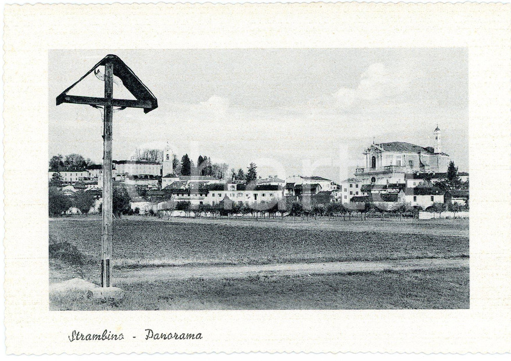 Cartolina originale da collezione 1940 ca STRAMBINO TO Chiesa dei Santi Michele e Solutore  Cartolina FG NV 1