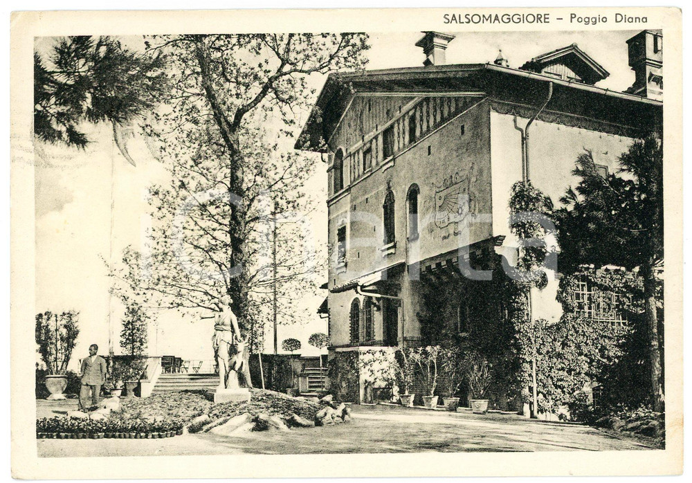 Cartolina originale da collezione 1954 SALSOMAGGIORE TERME PR Poggio Diana  Cartolina ANIMATA FG VG 1