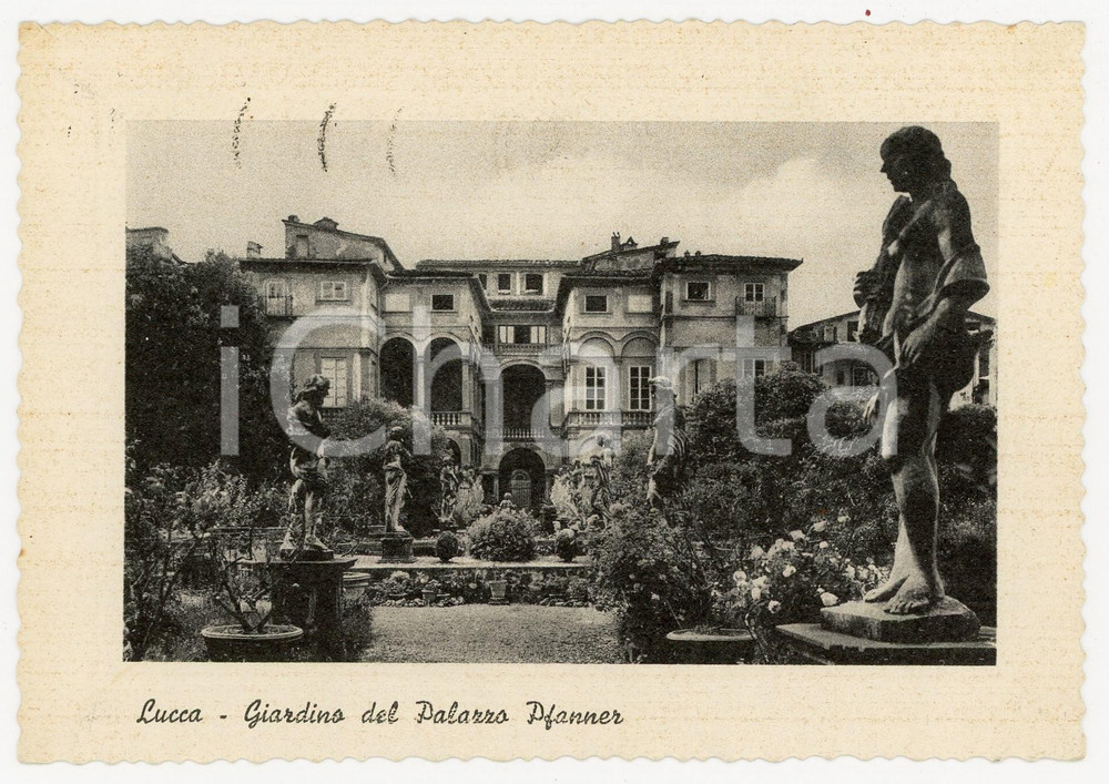 Cartolina originale da collezione 1959 LUCCA Giardino del Palazzo Pfanner  Cartolina FG VG 1