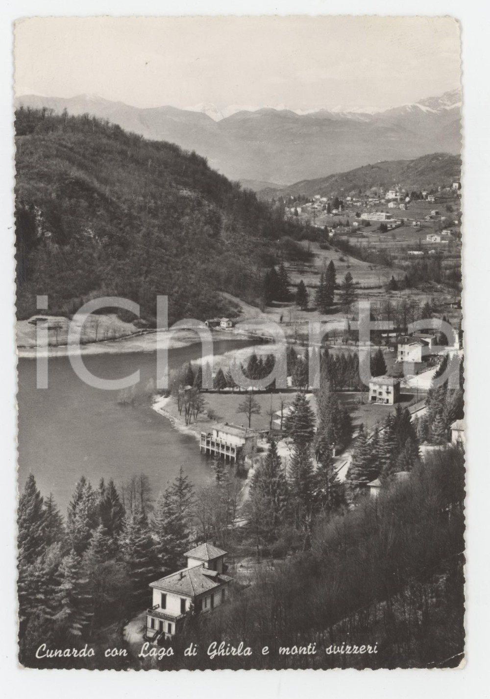 Cartolina originale da collezione 1962 CUNARDO VA Lago di Ghirla e Monti Svizzeri  Cartolina FG VG 1