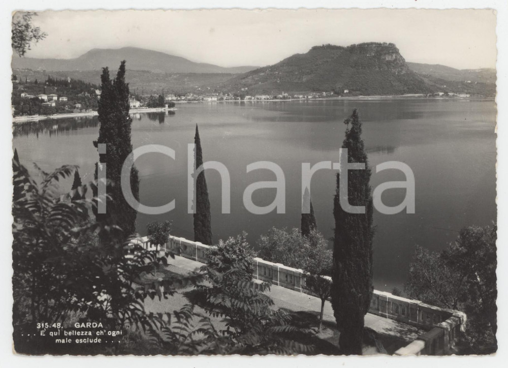 Cartolina originale da collezione 1955 GARDA VR Panorama del Lago di Garda Cartolina FG VG 1