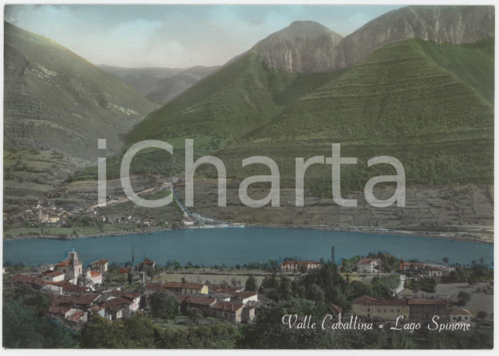 Cartolina originale da collezione 1953 SPINONE AL LAGO Panorama Lago Spinone in Val Cavallina  Cartolina FG VG 1