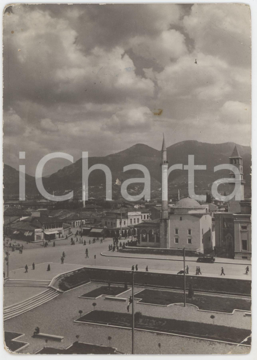 Cartolina originale da collezione 1941 TIRANA  ALBANIA Panorama della città   Cartolina FG VG 1