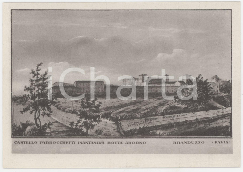 Cartolina originale da collezione 1975 ca BRANDUZZO PV Castello PARROCCHETTI  PIANTANIDA Cartolina ILLUSTRATA 1