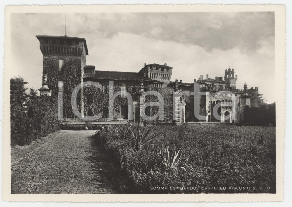 Cartolina originale da collezione 1951 SOMMA LOMBARDO VA Castello Visconti di San Vito  Cartolina FG VG 1