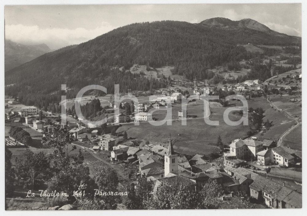 Cartolina originale da collezione 1950 ca LA THUILE AO Panorama del paese 2  Cartolina FG NV 1