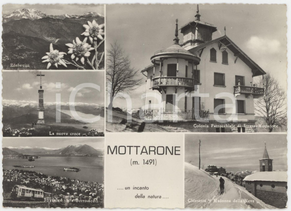 Cartolina originale da collezione 1956 MOTTARONE Nuova Croce  Colonia Parrocchiale  Chiesetta  Cartolina 1