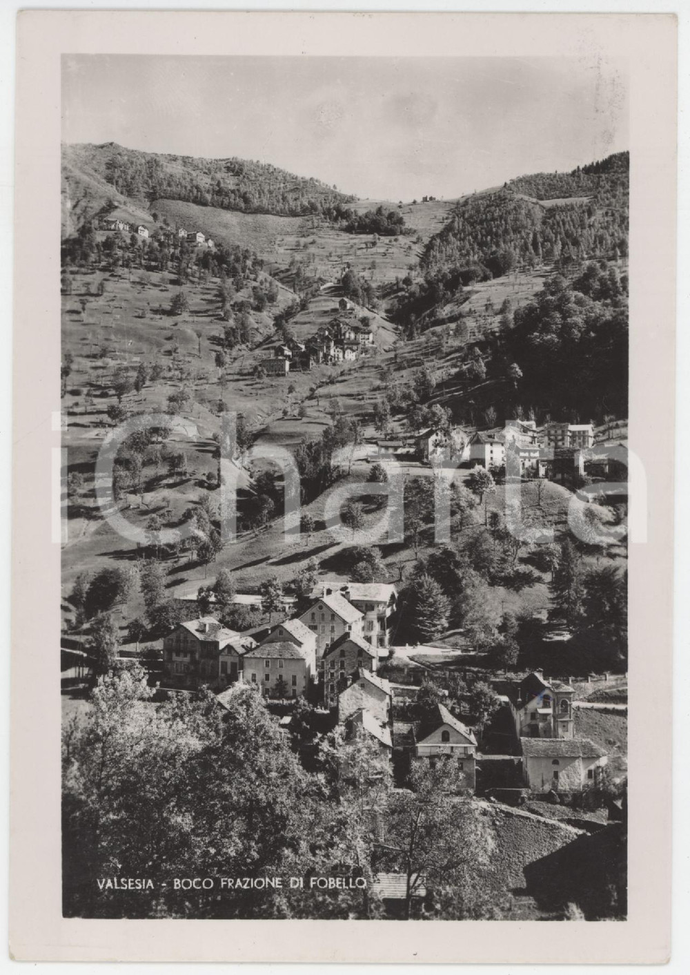 Cartolina originale da collezione 1950 ca FOBELLO VC Frazione BOCO Panorama  Valsesia  Cartolina FG VG 1