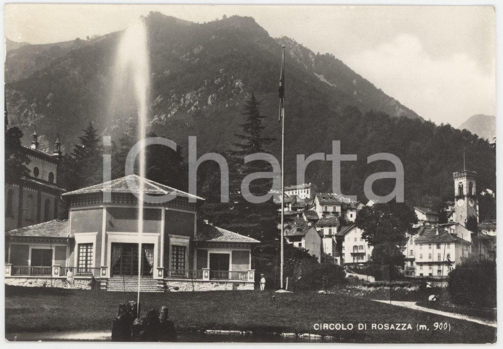 Cartolina originale da collezione 1963 ROSAZZA BI Panorama con il Circolo  Cartolina FG VG 1