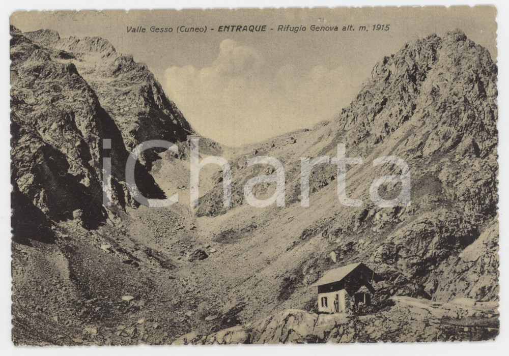 Cartolina originale da collezione 1950 ca ENTRACQUE Rifugio Genova in Val Gesso  Cartolina FG VG 1