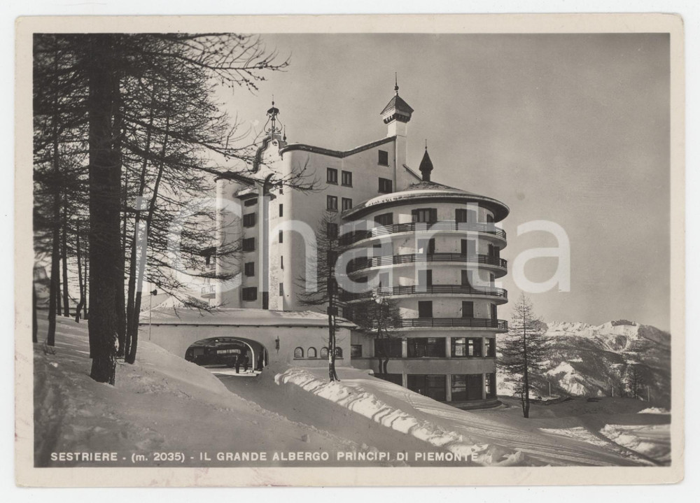 Cartolina originale da collezione 1950 ca SESTRIERE Grande Albergo Principi di Piemonte  Cartolina FG NV 1