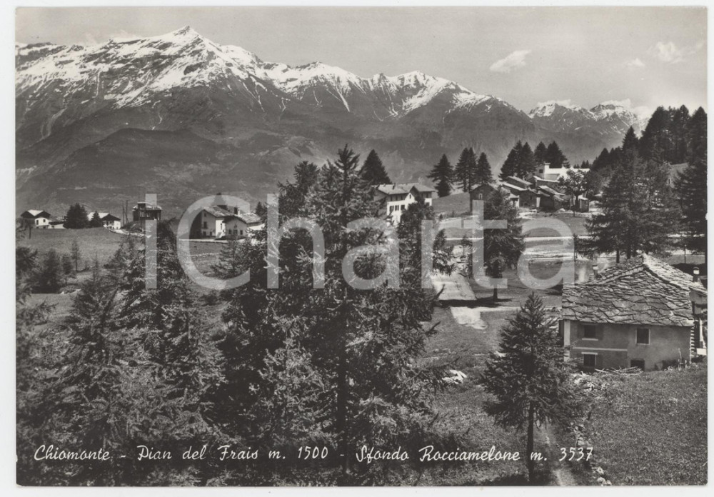 Cartolina originale da collezione 1950 ca CHIOMONTE Panorama Pian del Frais e Monte Rocciamelone  Cartolina FG 1