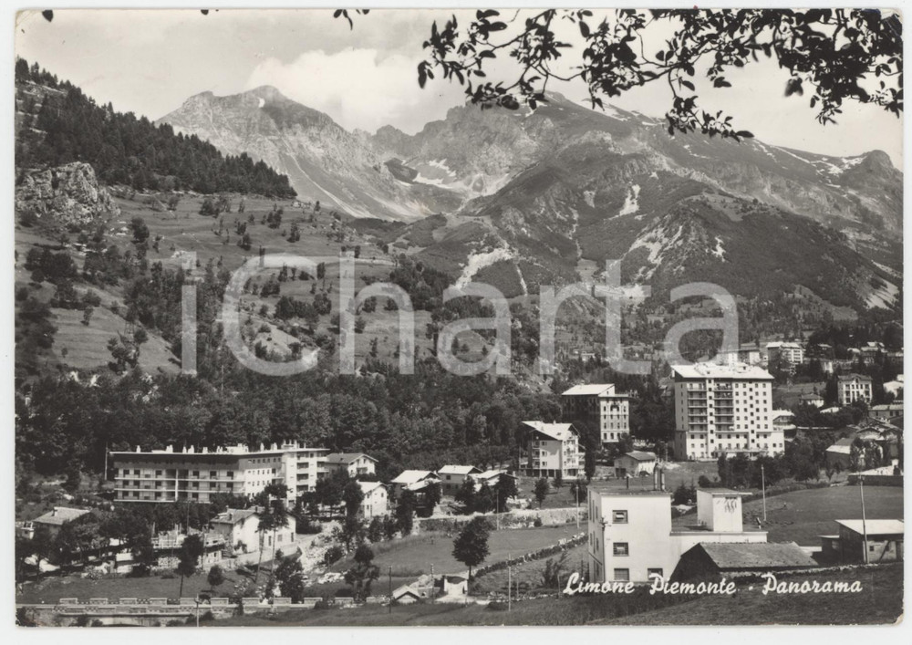 Cartolina originale da collezione 1962 LIMONE PIEMONTE  Panorama del paese  Cartolina FG VG 1