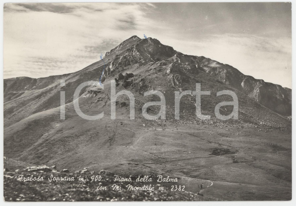 Cartolina originale da collezione 1950 ca FRABOSA SOPRANA  Piano della Balma con il Monte MondolÃ¨  Cartolina FG 1