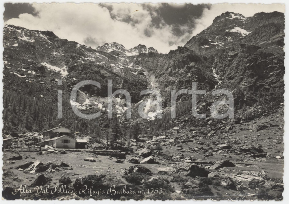 Cartolina originale da collezione 1955 BOBBIO PELLICE Rifugio Barbara in Alta Val Pellice  Cartolina FG VG 1