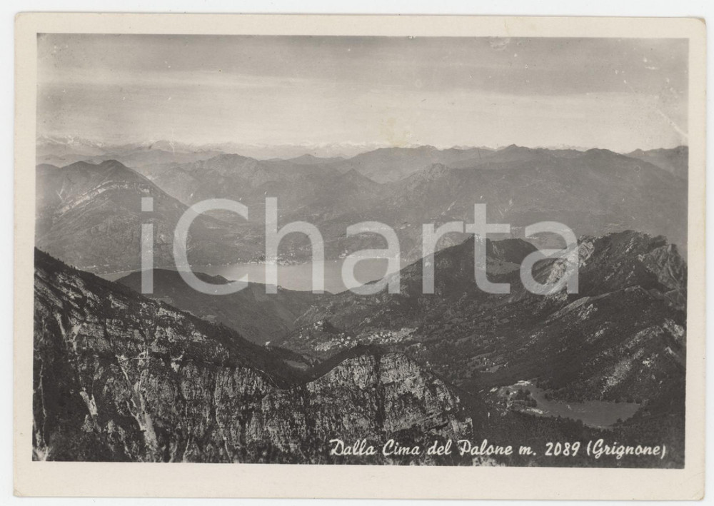 Cartolina originale da collezione 1950 ESINO LARIO Veduta del Lago Como dalla Cima del Palone  Cartolina FG VG 1