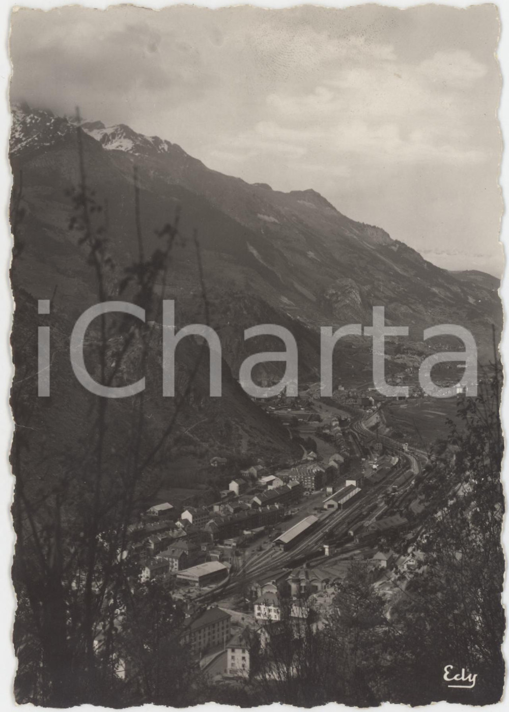 Cartolina originale da collezione 1950 ca MODANE  FRANCIA Panorama con ferrovia  Cartolina FG VG 1