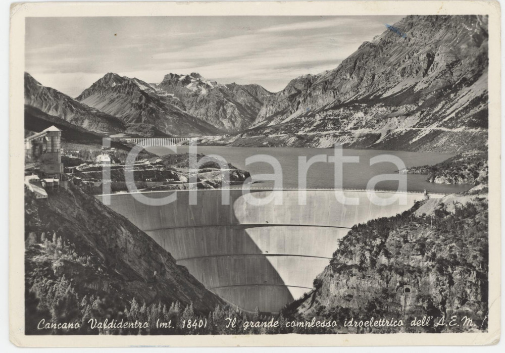Cartolina originale da collezione 1958 CANCANO VALDIDENTRO Grande Complesso idroelettrico dell AEM Cartolina FG VG 1
