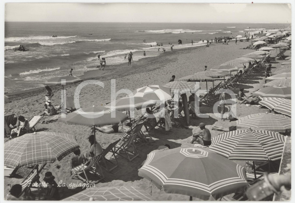 Cartolina originale da collezione 1956 MARINA DI PIETRASANTA Bagnanti sulla spiaggia di Le Focette  Cartolina 1