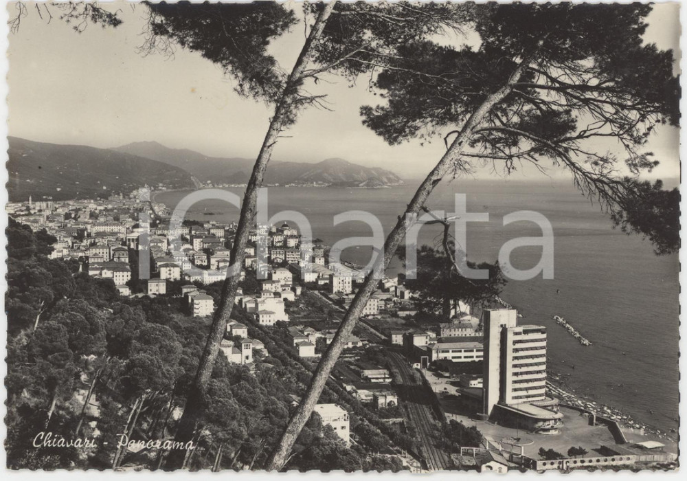 Cartolina originale da collezione 1958 CHIAVARI GE Panorama della cittÃ   Cartolina FG VG 1