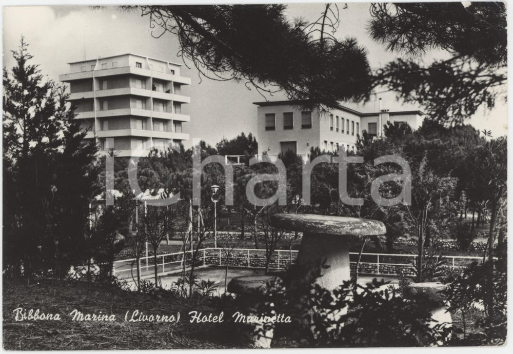 Cartolina originale da collezione 1968 MARINA DI BIBBONA LI Hotel Marinetta  Cartolina FG VG 1