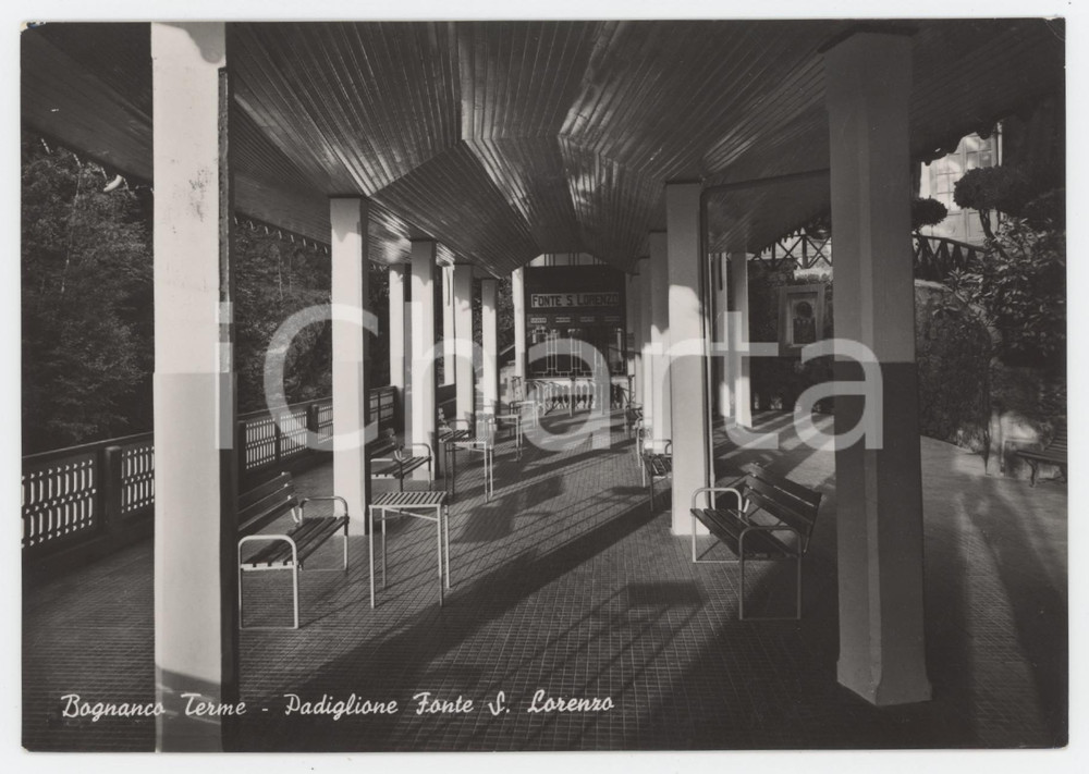 Cartolina originale da collezione 1952 TERME DI BOGNANCO Padiglione Fonte San Lorenzo  Cartolina FG VG 1
