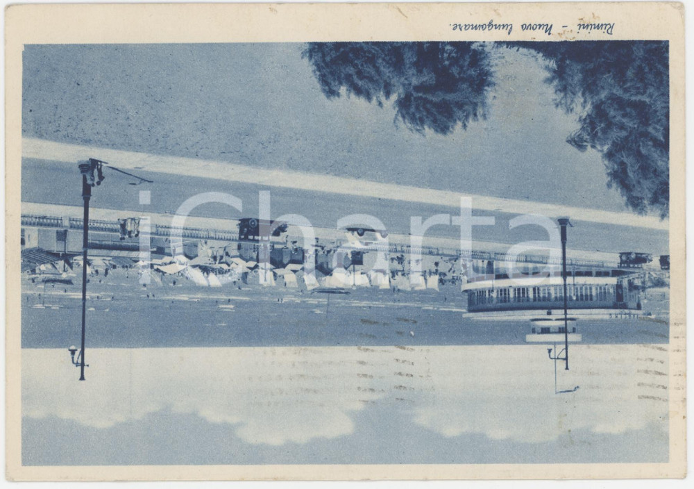 Cartolina originale da collezione 1937 RIMINI Il nuovo Lungomare di Rimini  Cartolina ANIMATA FG VG 1