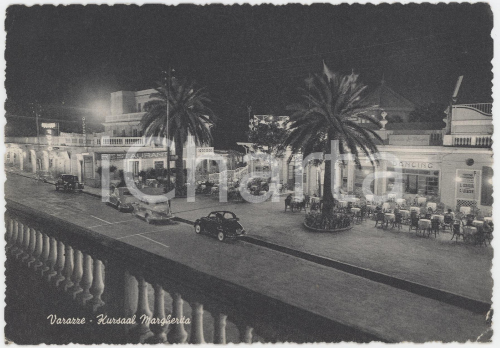 Cartolina originale da collezione 1957 VARAZZE Kursaal Margherita Dancing di notte  Cartolina ANIMATA FG VG 1