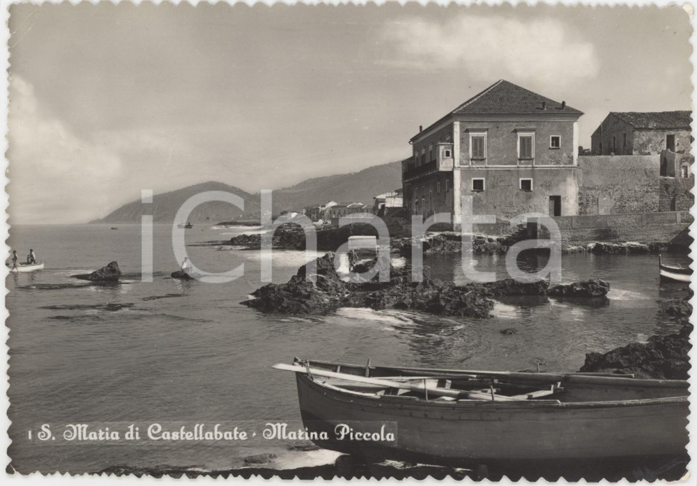 Cartolina originale da collezione 1955 SANTA MARIA DI CASTELLABATE Spiaggia di Marina Piccola  Cartolina FG VG 1