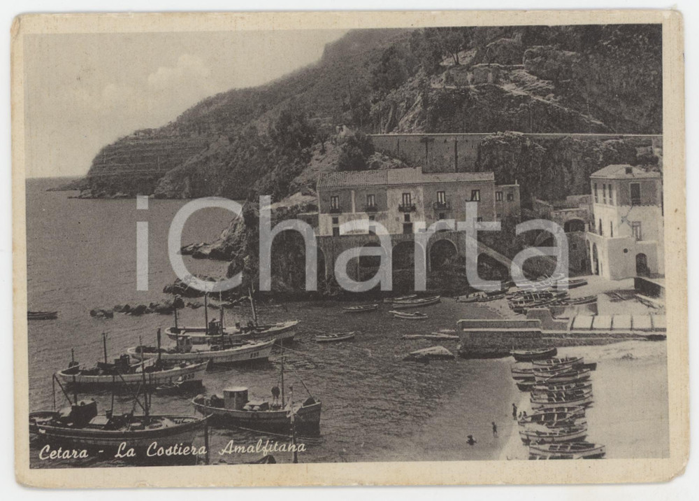 Cartolina originale da collezione 1956 CETARA Panorama con Costiera Amalfitana  Cartolina FG VG 1