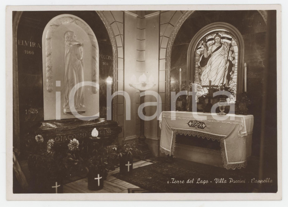 Cartolina originale da collezione 1950 ca TORRE DEL LAGO PUCCINI Cappella di Villa Museo Puccini  Cartolina FG NV 1