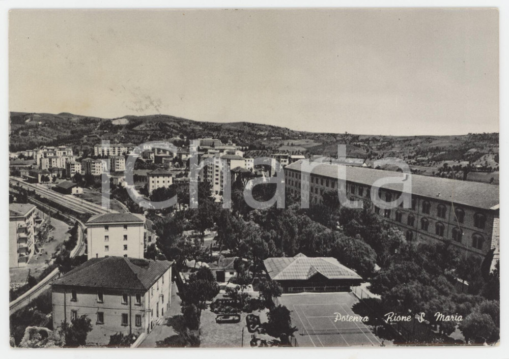 1959 POTENZA Panorama sul Rione Santa Maria - Cartolina FG VG