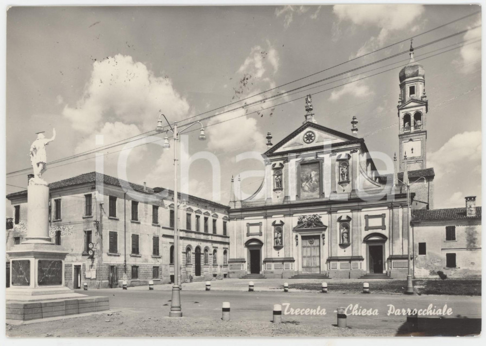 Cartolina originale da collezione 1960 TRECENTA Parrocchia di San Giorgio Martire  Cartolina FG VG 1