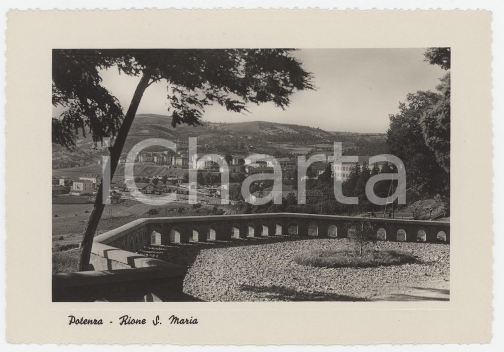 1950 ca POTENZA Panorama sul Rione Santa Maria - Cartolina FG NV