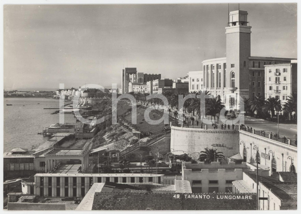 Cartolina originale da collezione 1950 ca TARANTO Lungomare della cittÃ   Cartolina FG NV 1
