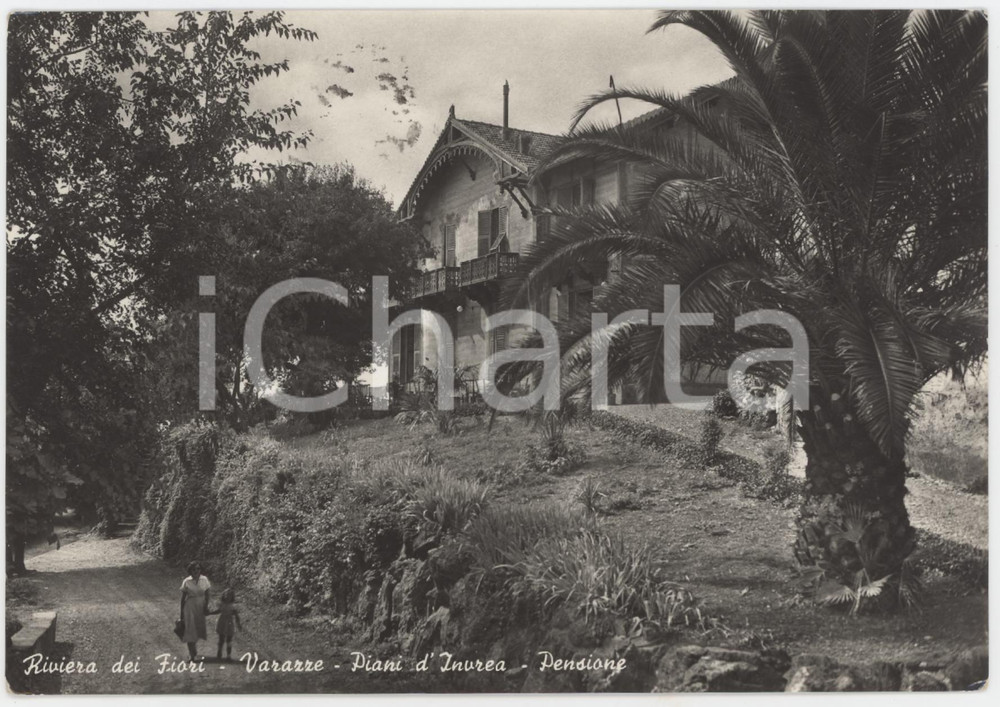 Cartolina originale da collezione 1957 VARAZZE Pensione ai Piani d Invrea  Riviera dei Fiori  Cartolina ANIMATA 1