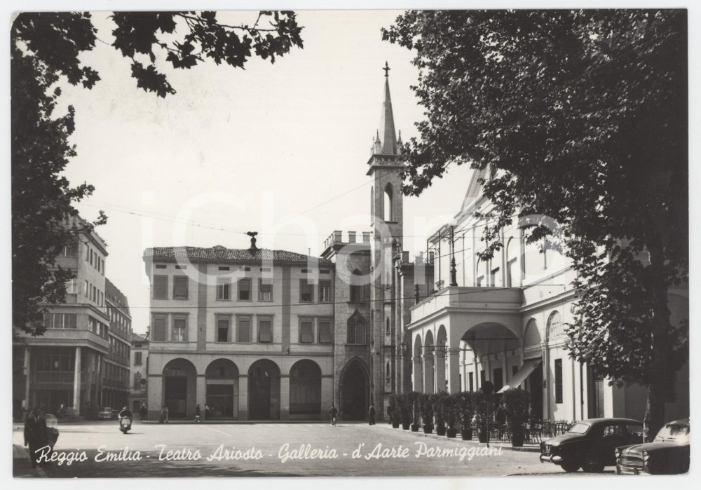 1950 ca REGGIO EMILIA Teatro Ariosto e Galleria d'arte Parmeggiani - Cartolina